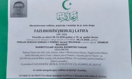 Preminula je Latifa Fazlihodžić