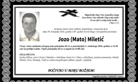 Preminuo je Jozo Miletić