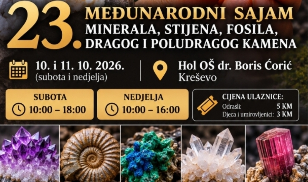 Uskoro 23. Međunarodni sajam minerala, stijena i fosila u Kreševu